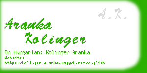 aranka kolinger business card